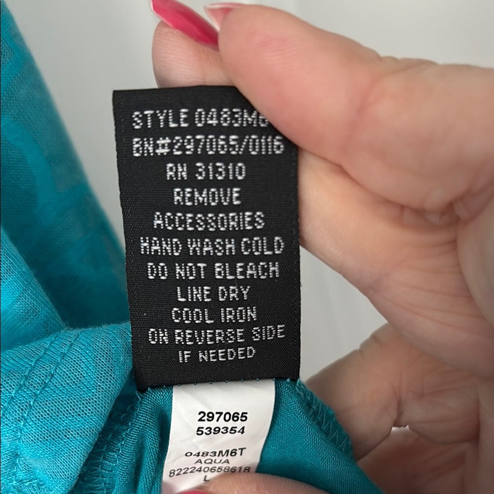 Vince Camuto Blue Asymmetrical Sleeveless Tank Top - Picture 3 of 3